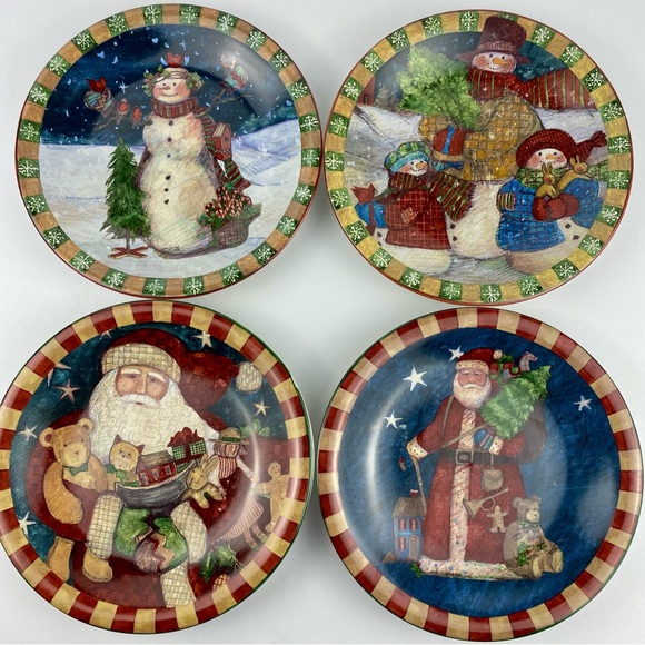 Certified International Other - Susan Winget Certified International Salad Plates Set Of Four 8" Christmas